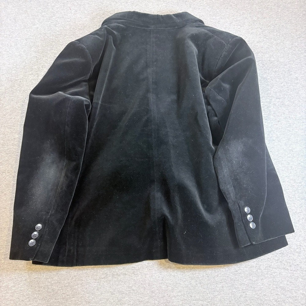 The Chaus Woman Blazer Womens L Black Cotton Velvet Single Button Vintage Jacket - Picture 6 of 6